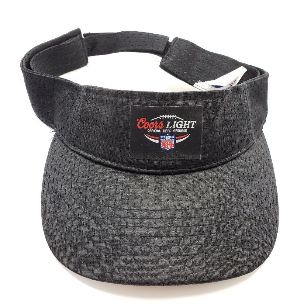 Coors Light Beer Sun Visor Hat Black Adjustable‎ NFL Football Golf Headmost